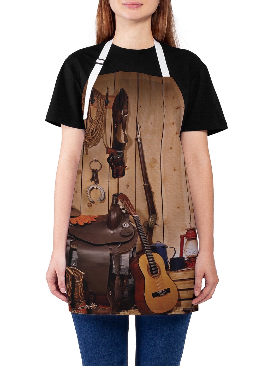 

Фартук женский JoyArty для готовки "Уют ковбоя", универсальный размер, Розовый