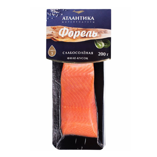 

Форель Атлантика слабосоленая филе-кусок 200 г