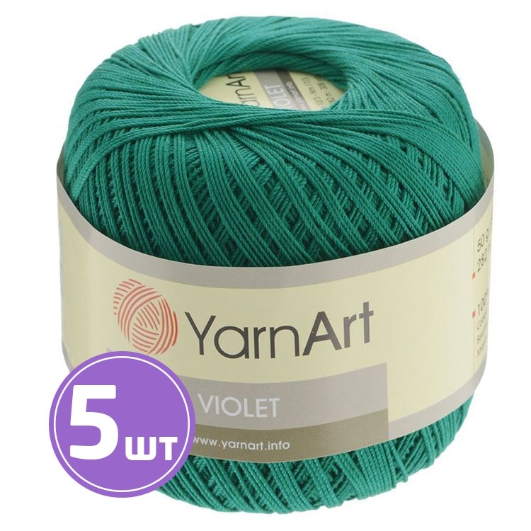 

Пряжа YarnArt Violet 6334 зеленый 5 шт по 50 г