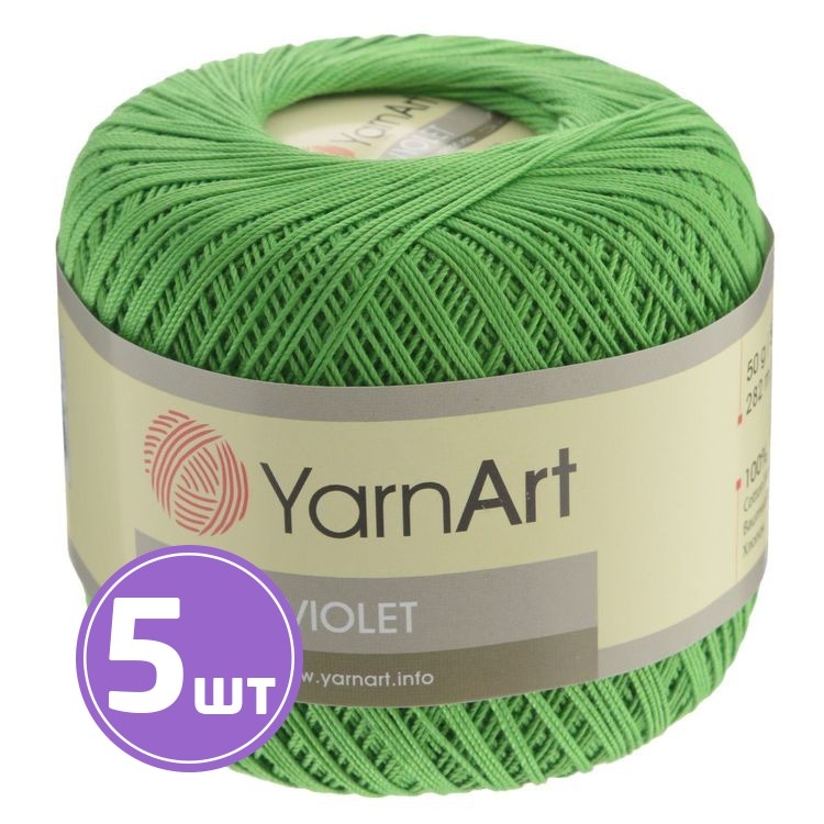 

Пряжа YarnArt Violet 6332 травяной 5 шт по 50 г, Зеленый