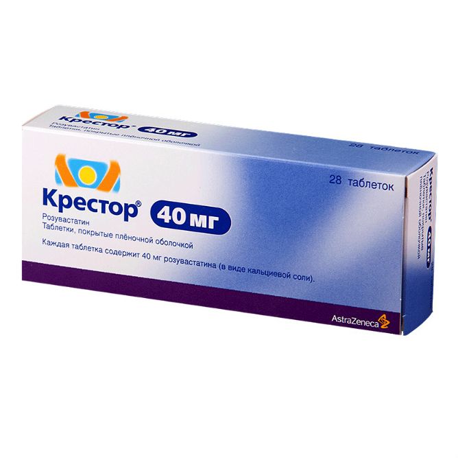 Купить Крестор таблетки п.п.о. 40 мг 28 шт., AstraZeneca AB