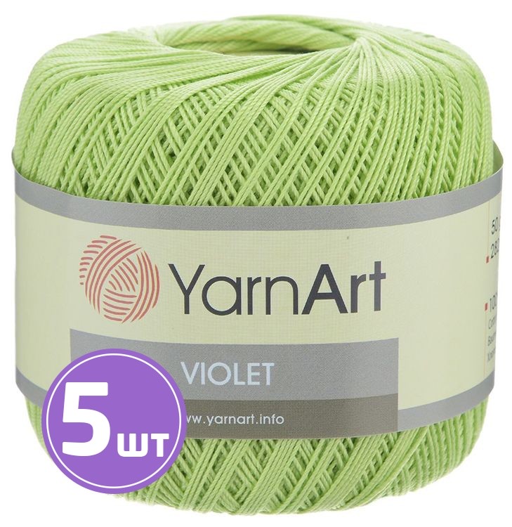 

Пряжа YarnArt Violet 5352 тропик 5 шт по 50 г, Зеленый