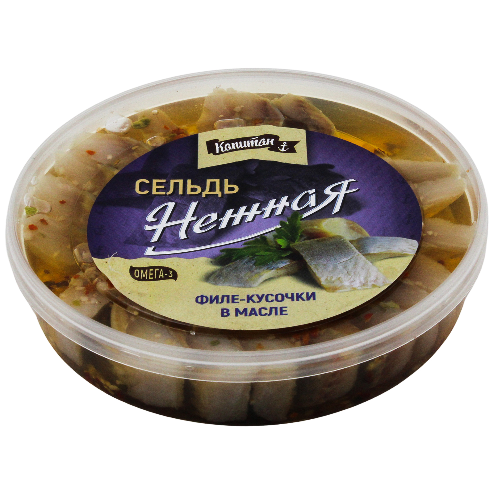 

Сельдь Капитан Нежная в масле филе кусочки 300 г