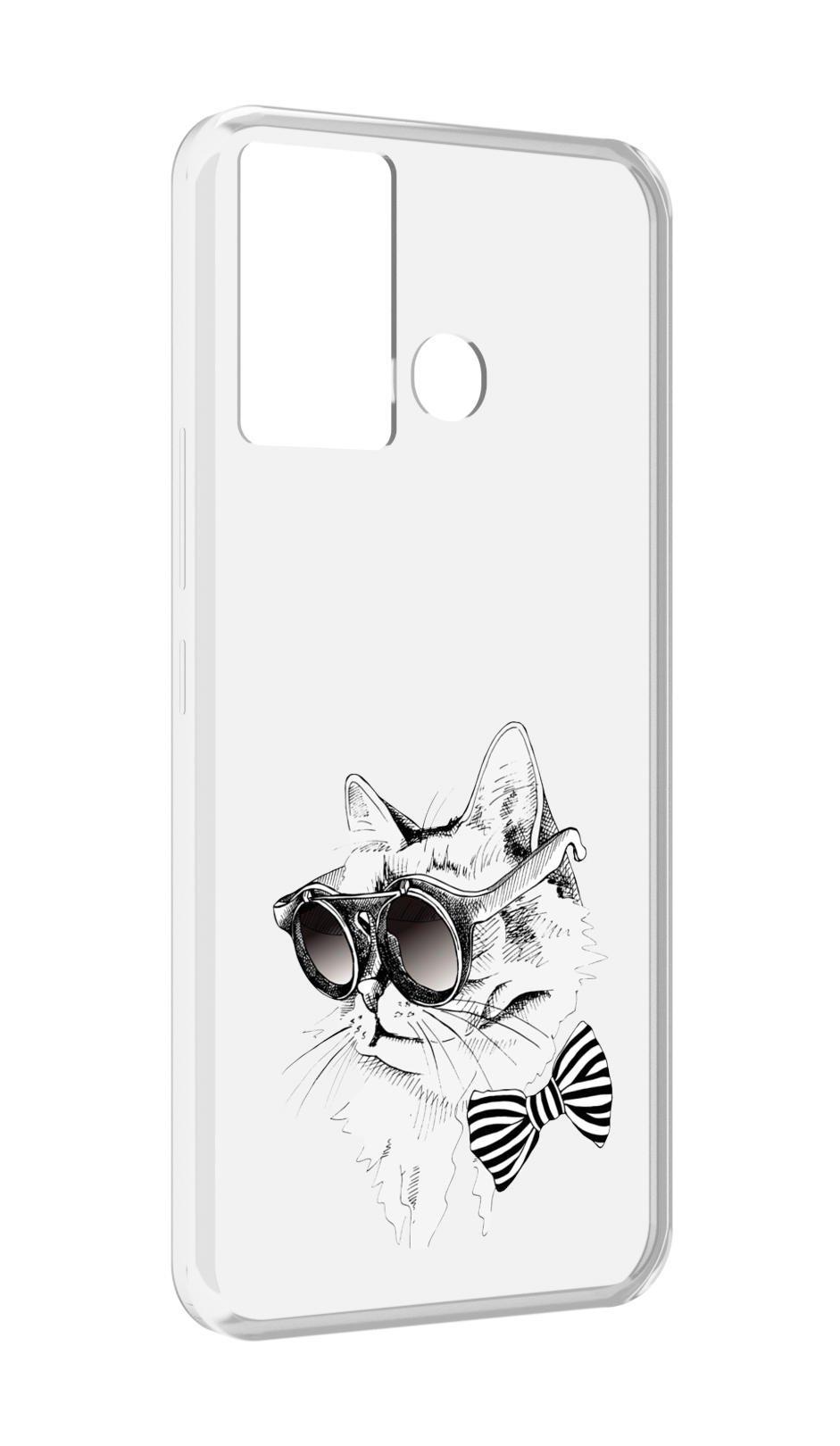 Чехол MyPads крутая кошка в очках для Infinix Hot 12 Play