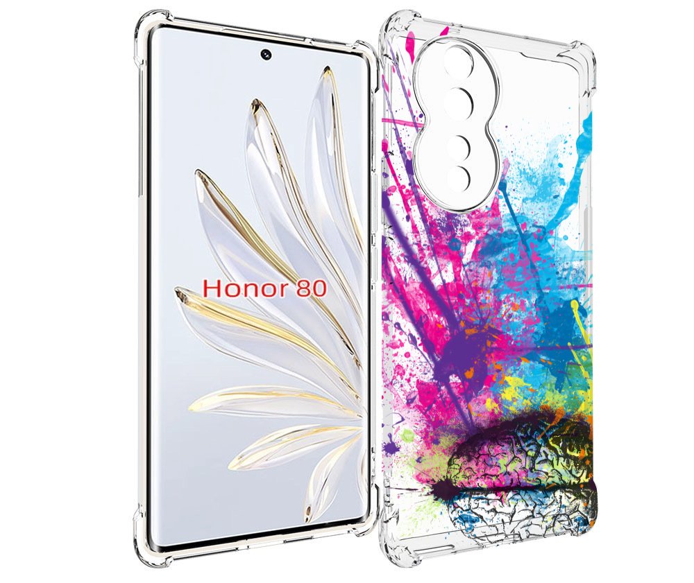 

Чехол MyPads яркий красочный мозг для Honor 80, Прозрачный, Tocco