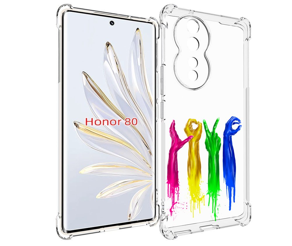 

Чехол MyPads яркие руки love для Honor 80, Прозрачный, Tocco