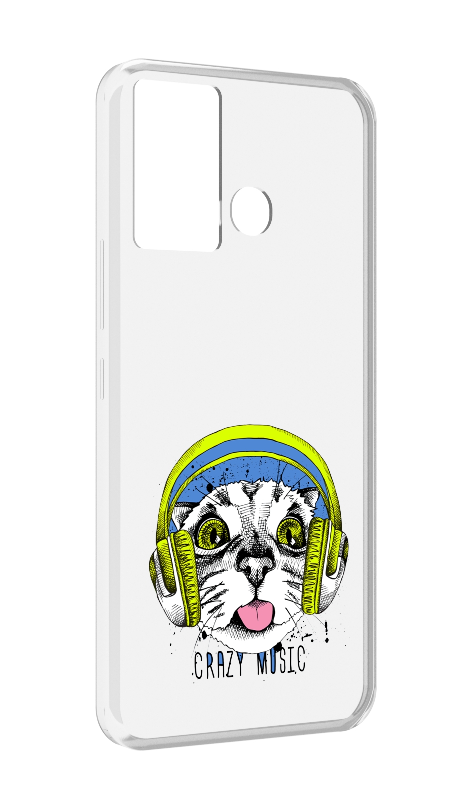Чехол MyPads кошка в наушниках рисунок для Infinix Hot 12 Play