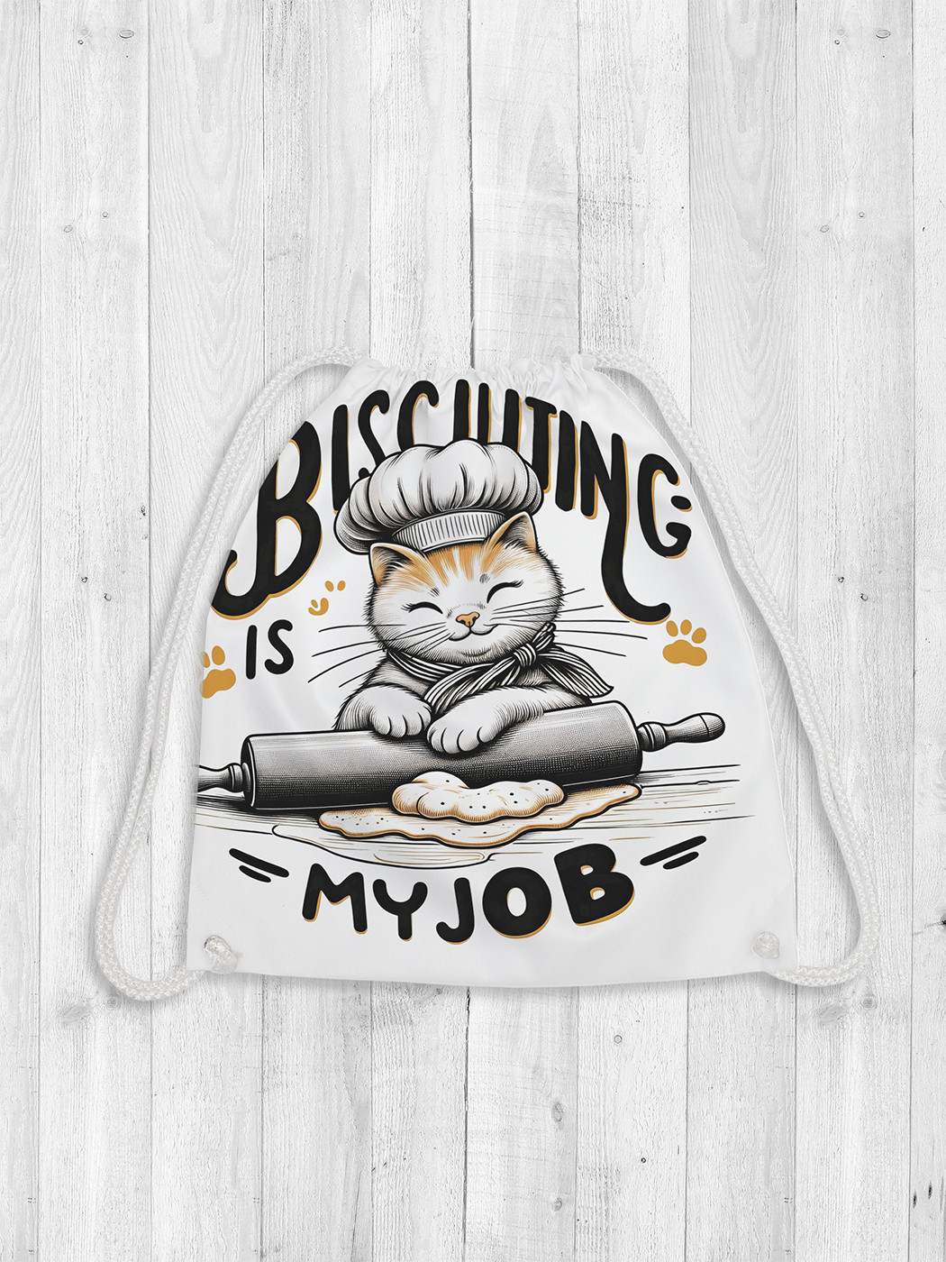 

Сумка мешок для обуви JoyArty Котик-повар 38x40 bpa sd1447, Черный, Котик-повар