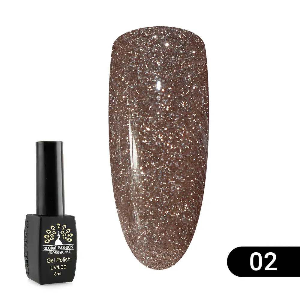 

Гель-лак Global Fashion Disco Gel Shine Spectrum светоотражающий, 01, 8 мл