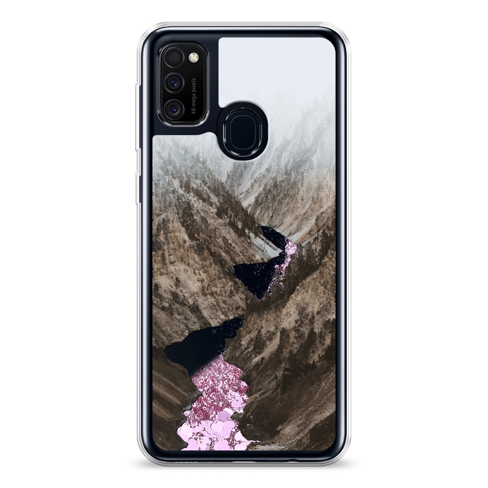 

Жидкий чехол с блестками "Горная река" на Samsung Galaxy M21, 29794-1