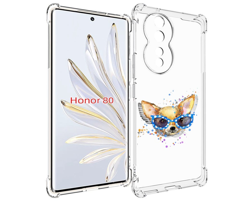 

Чехол MyPads чихуа-хуа в очках для Honor 80, Прозрачный, Tocco