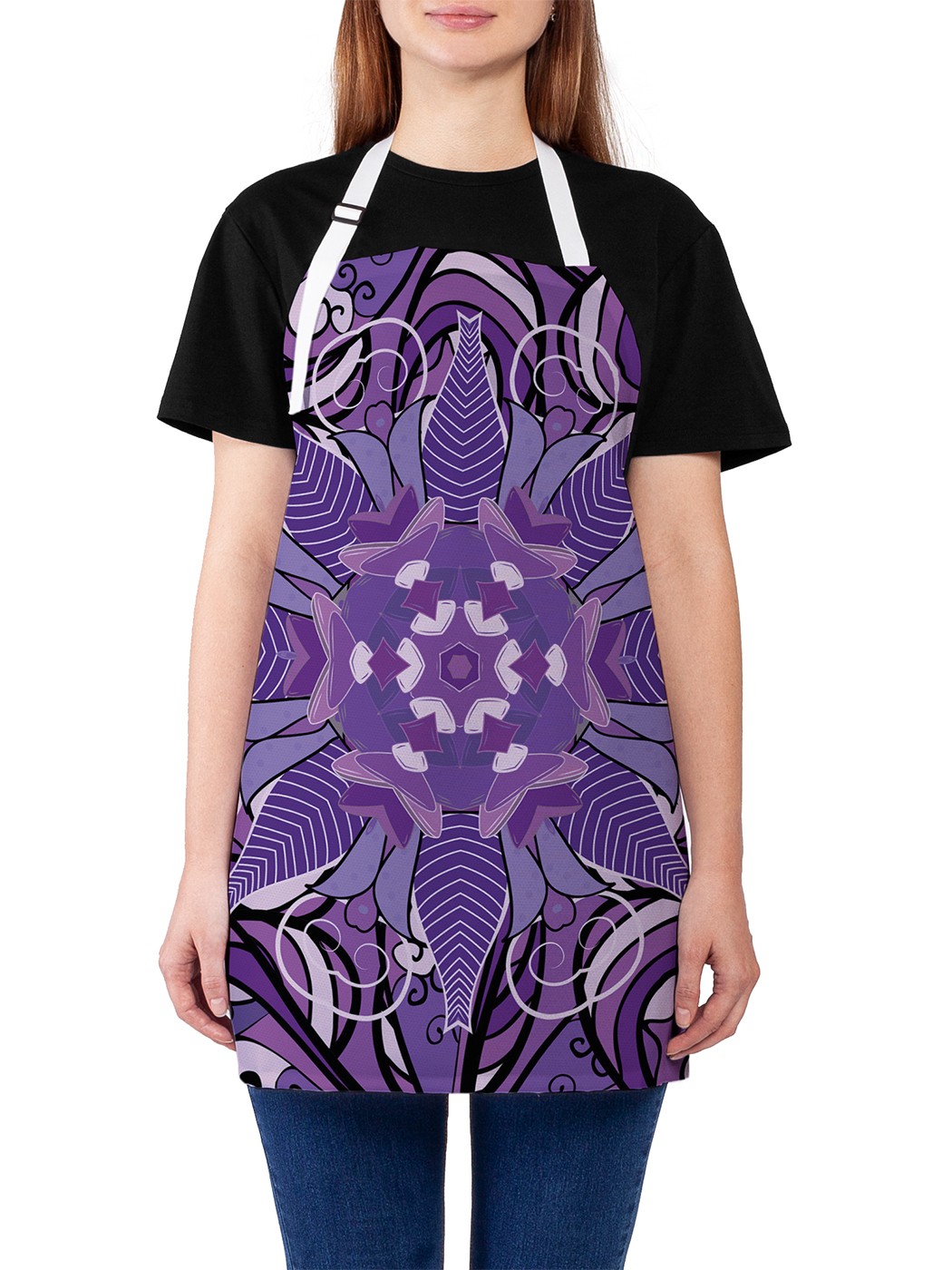 

Фартук женский JoyArty для готовки "Цветок страсти", универсальный размер, Розовый