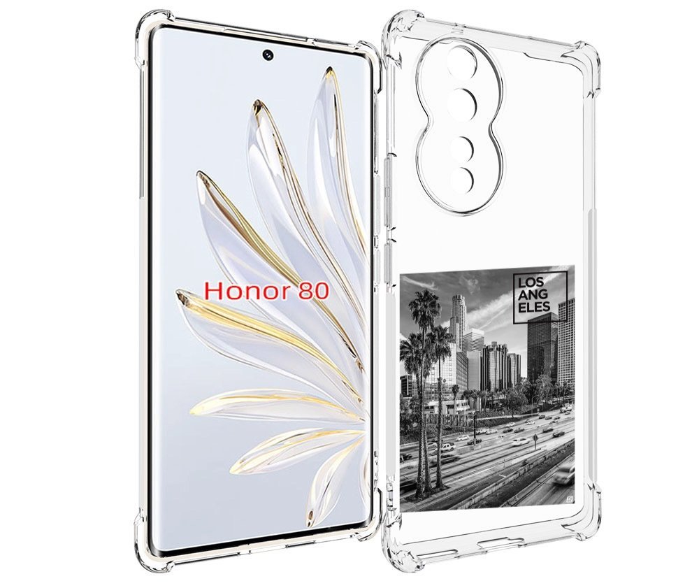 

Чехол MyPads черно белый лос анджелес для Honor 80, Прозрачный, Tocco