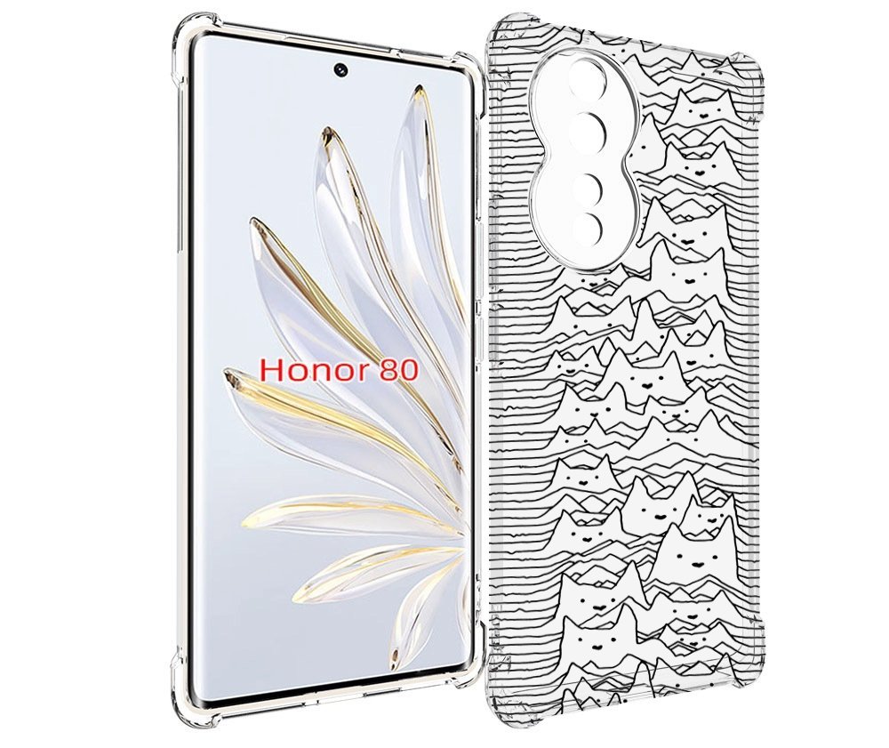 

Чехол MyPads черно белые коты 3D для Honor 80, Прозрачный, Tocco