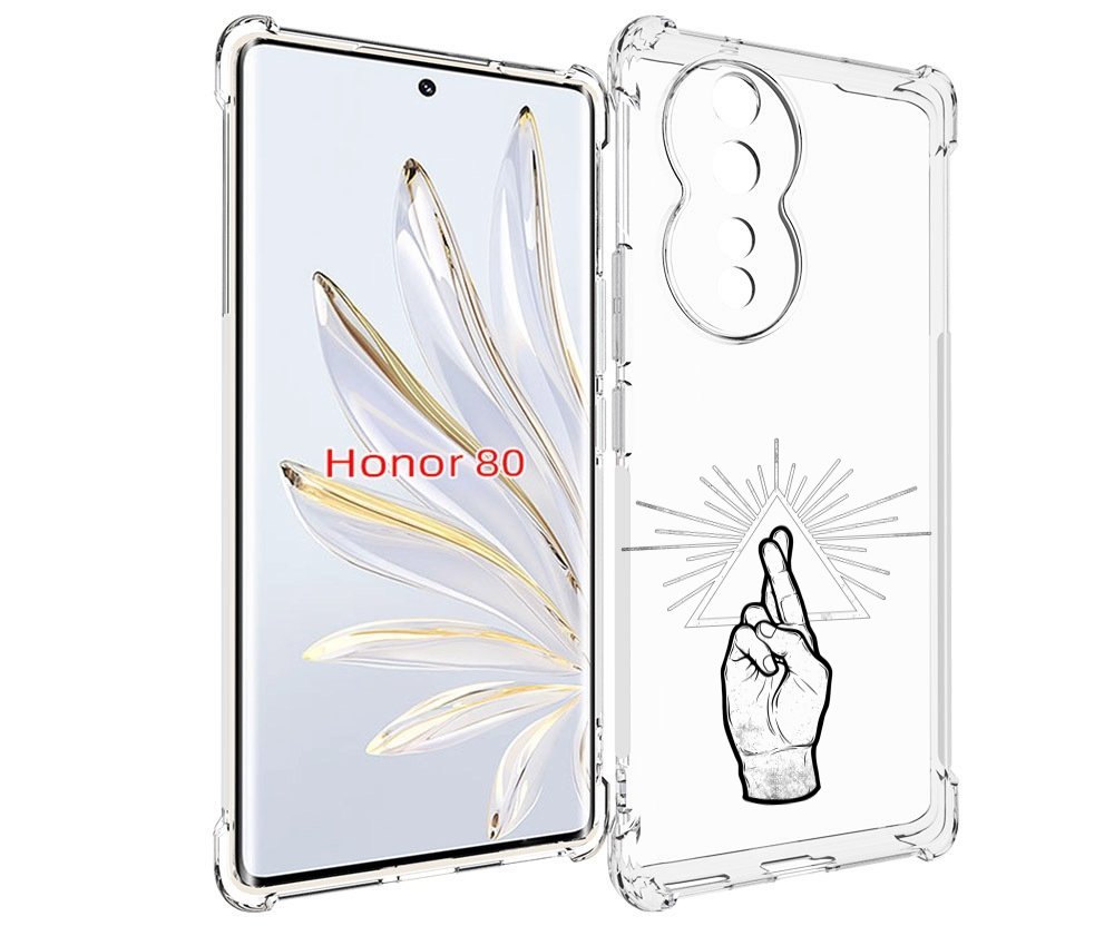

Чехол MyPads черно белая рука для Honor 80, Прозрачный, Tocco