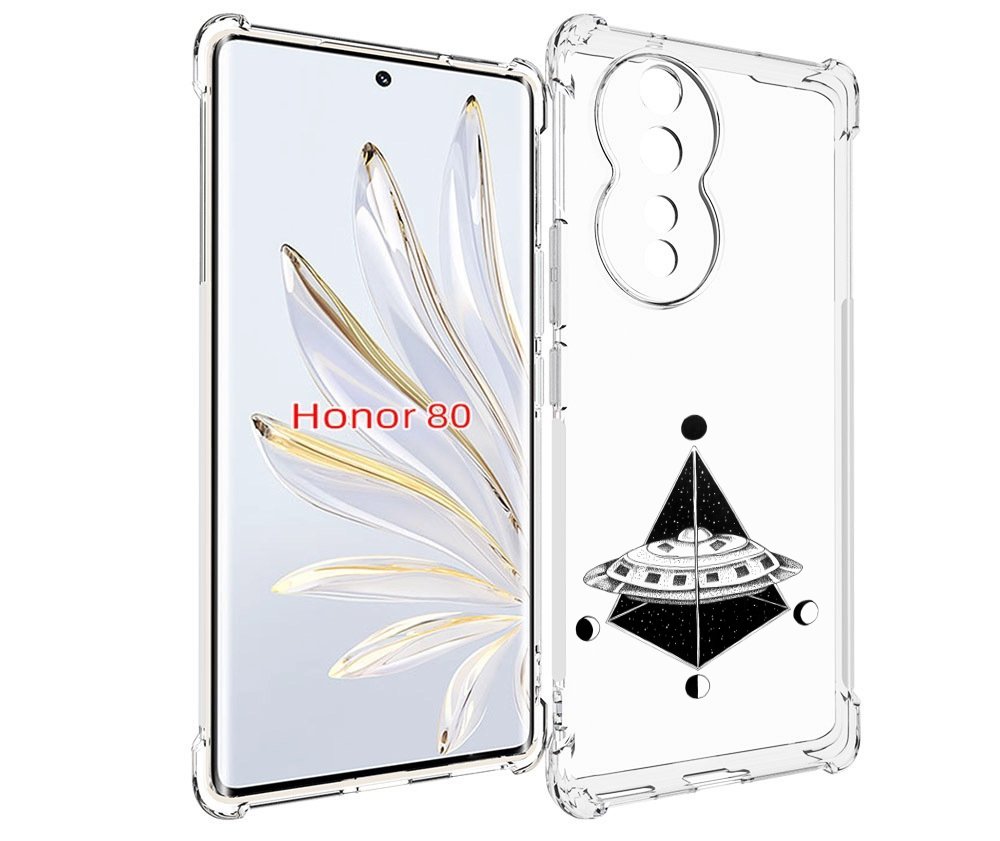 

Чехол MyPads черно белая летающая тарелка для Honor 80, Прозрачный, Tocco