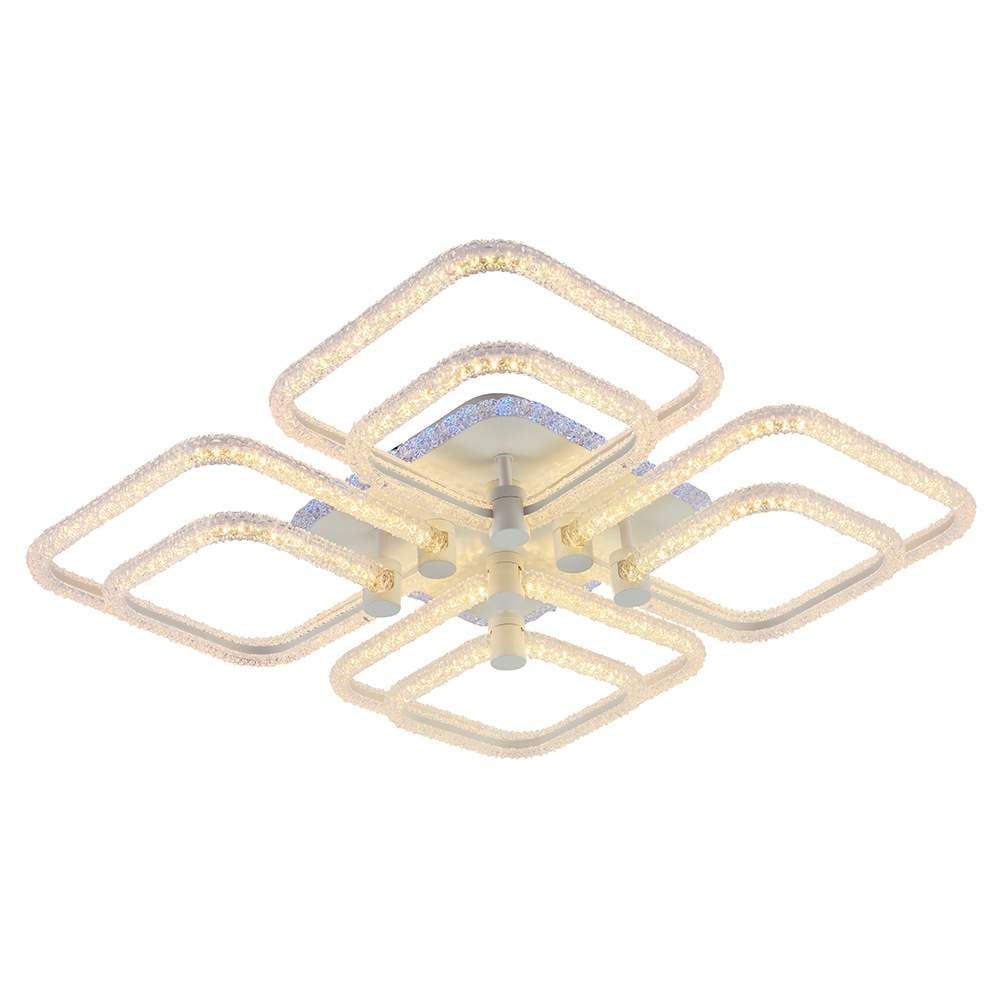 фото Светодиодная диммируемая люстра profit light с пду 8049/4+4 wht c 200w+8w rgb