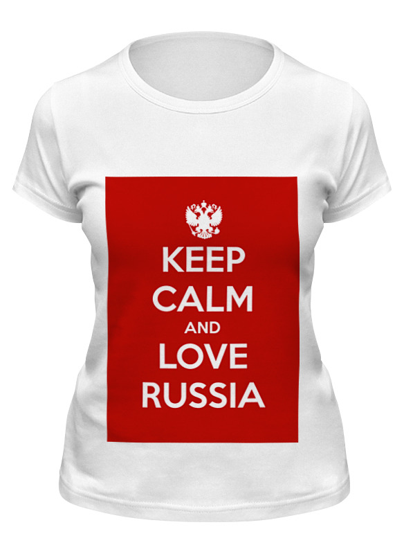 Футболка женская Printio Keep calm and love russia белая 2XL