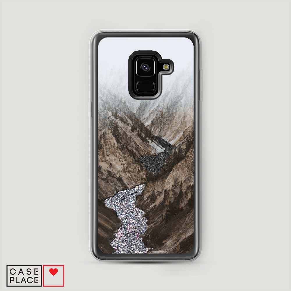 

Жидкий чехол с блестками "Горная река" на Samsung Galaxy A8 2018, 25491-1