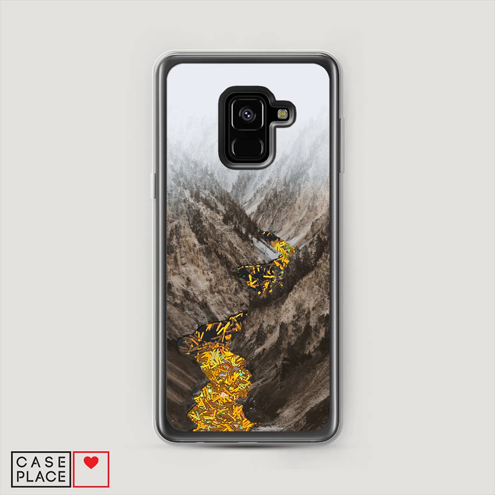 

Жидкий чехол с блестками "Горная река" на Samsung Galaxy A8 2018