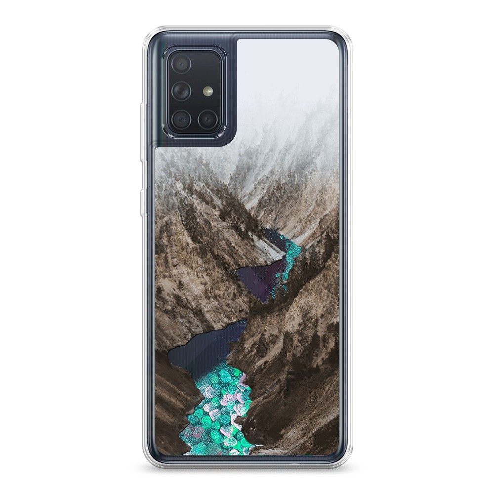 

Жидкий чехол с блестками "Горная река" на Samsung Galaxy A71, 29095-1