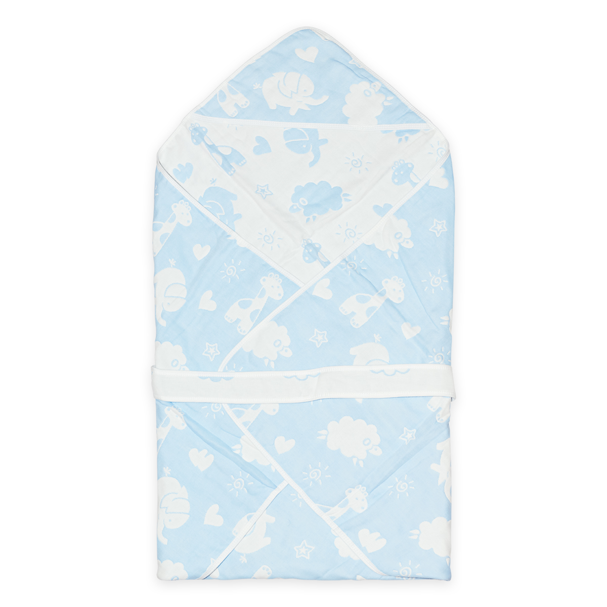 Одеяло-конверт Baby Fox Животные, весеннее, голубое, 90х90 см плед baby elite ilona мишка 90х90