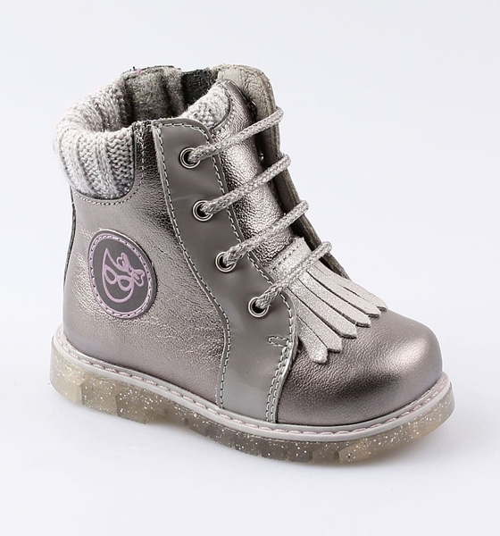 

Ботинки для девочек Котофей, цв. серый, серебристый, р-р 21, 152177-3