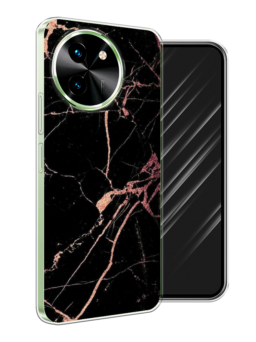 

Чехол Awog на Vivo T3x/Y38 5G "Мрамор розовое золото", Черный;розовый, 2610650-1