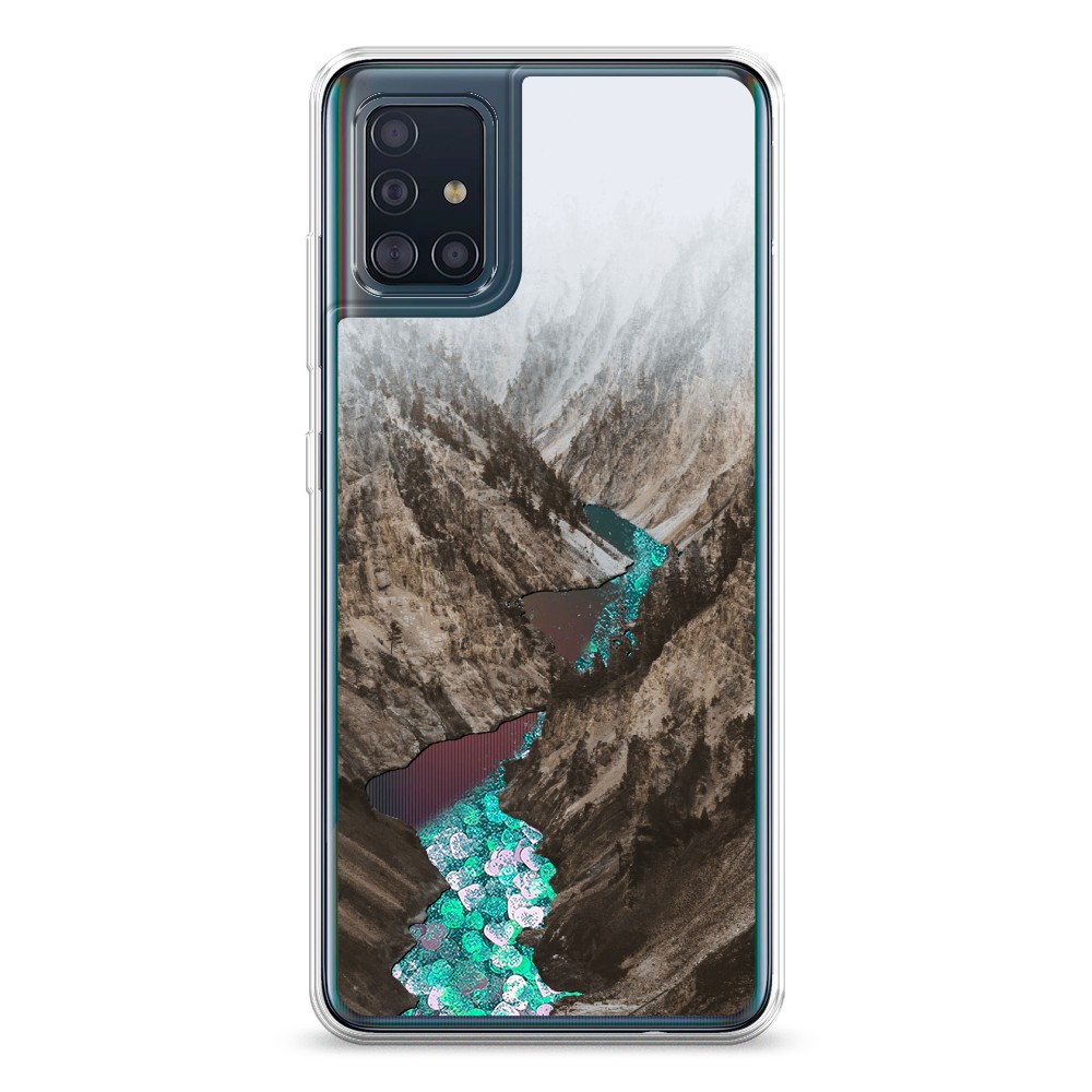 

Жидкий чехол с блестками "Горная река" на Samsung Galaxy A51, 28995-1