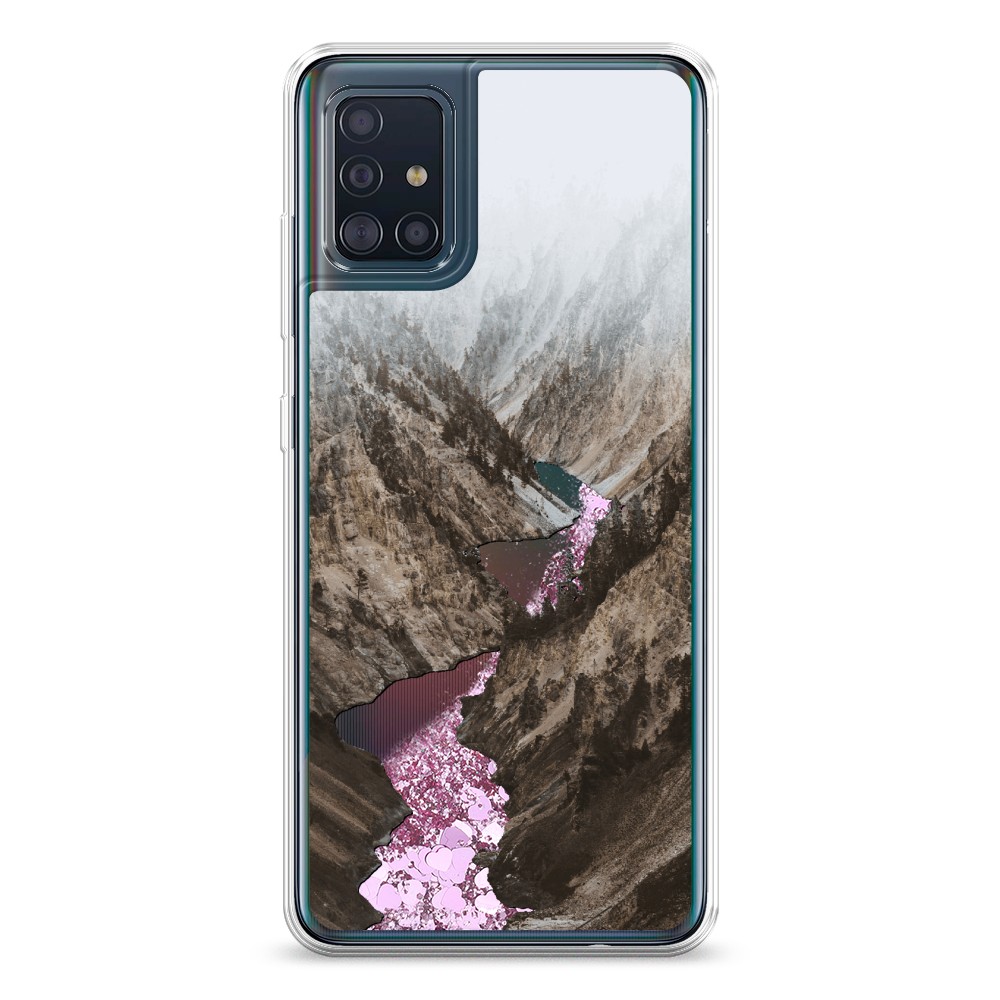

Жидкий чехол с блестками "Горная река" на Samsung Galaxy A51, 28994-1
