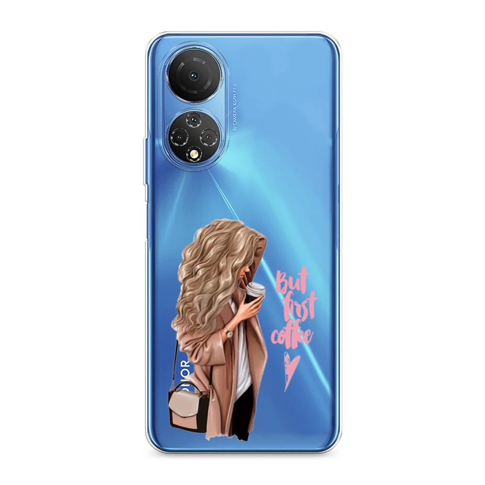

Силиконовый чехол "Девушка с кофе" на Honor X7, Девушка с кофе