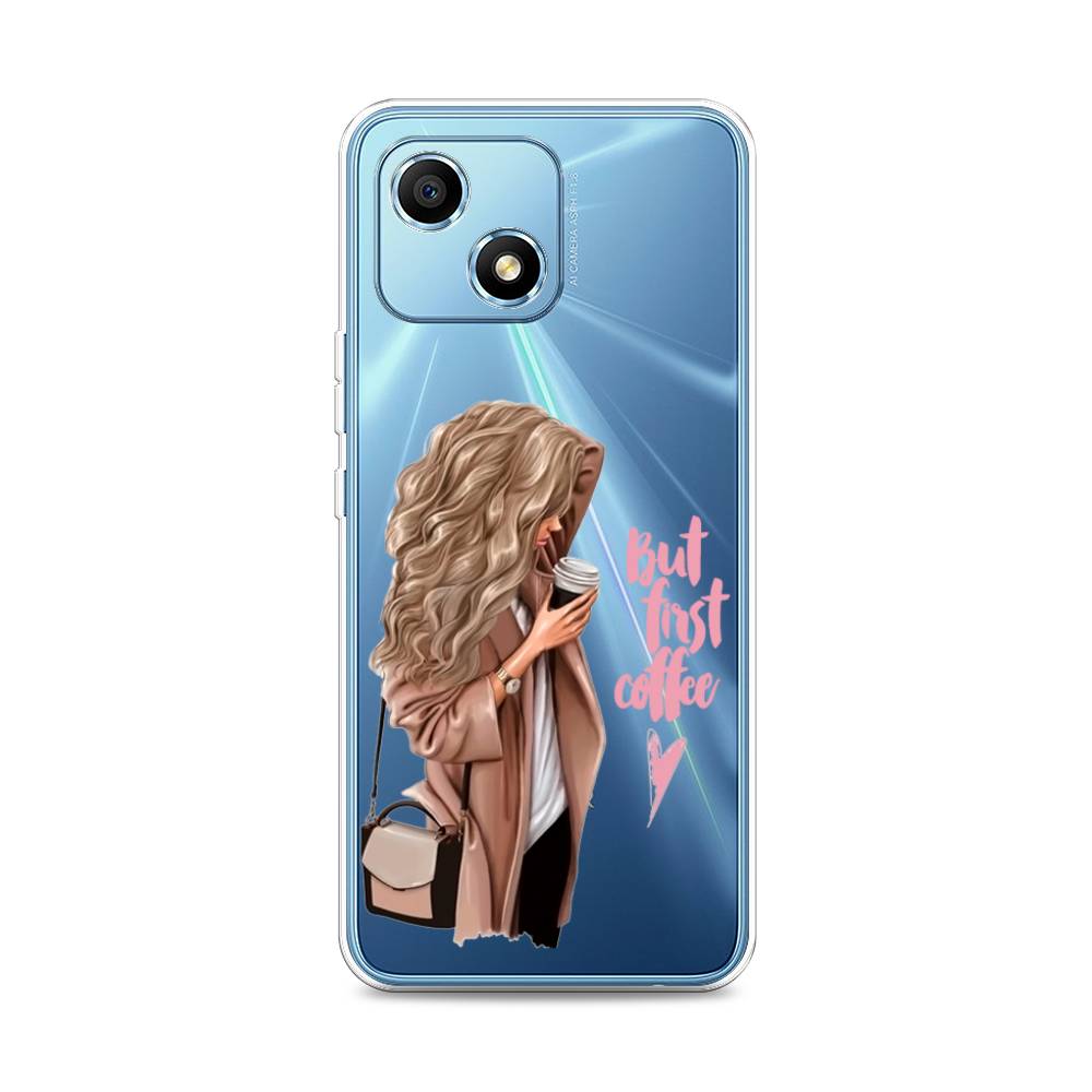 

Силиконовый чехол "Девушка с кофе" на Honor Play 30, Девушка с кофе