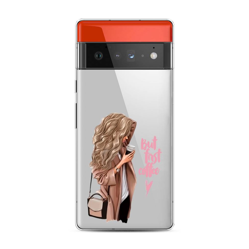 

Силиконовый чехол "Девушка с кофе" на Google Pixel 6 Pro, Девушка с кофе