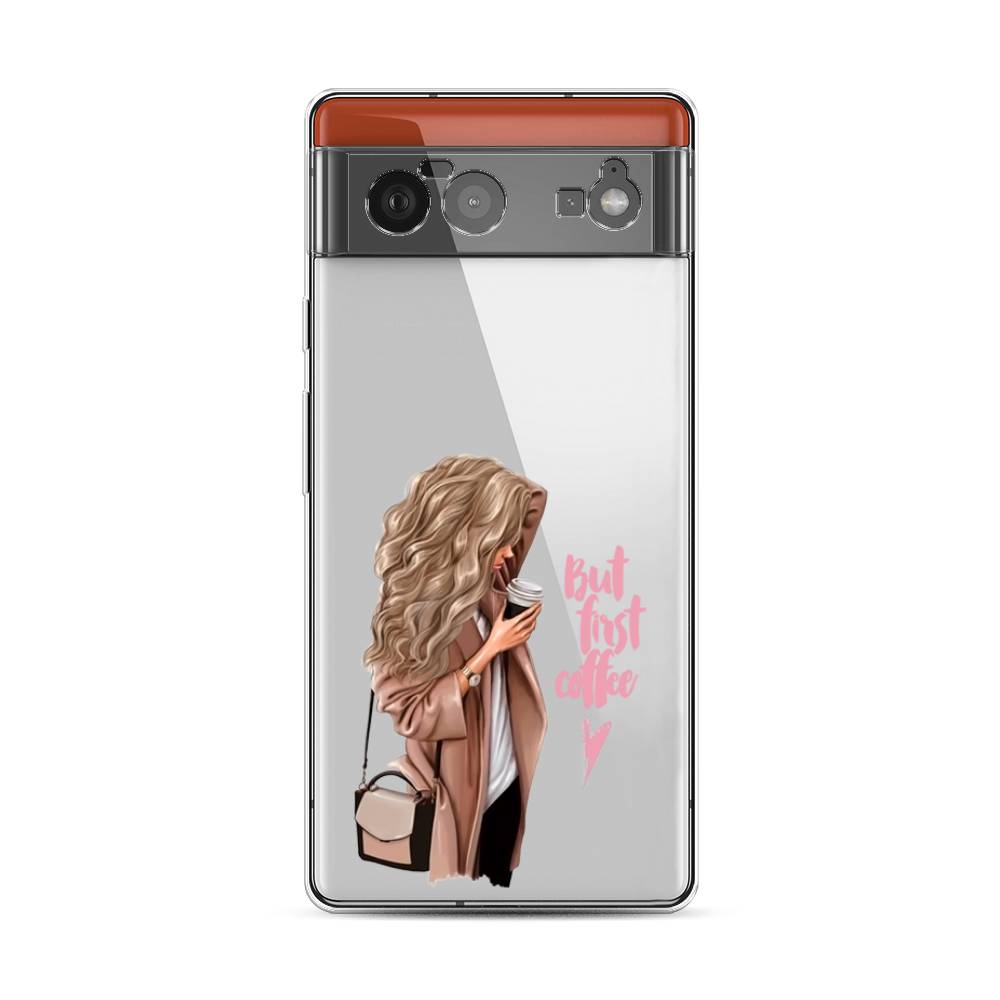 

Силиконовый чехол "Девушка с кофе" на Google Pixel 6, Девушка с кофе