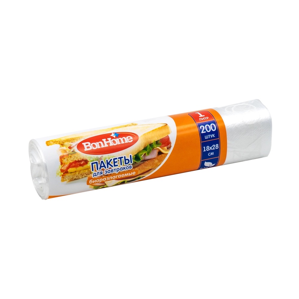 

Пакеты для завтраков, BonHome, 1 л, 200 шт., Прозрачный