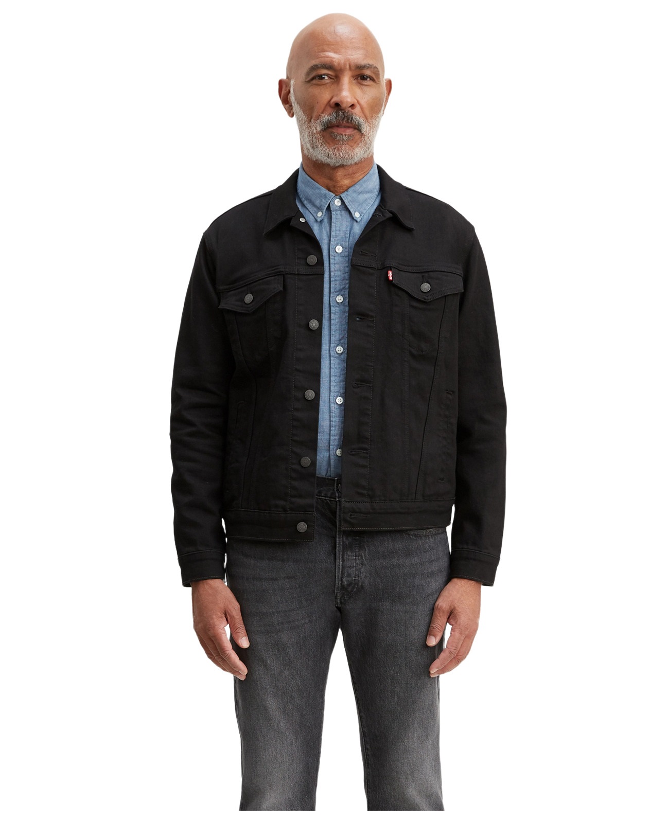 

Джинсовая куртка мужская Levi's The Trucker Jacket Dark Horse Trucker черная 50-52, The Trucker Jacket Dark Horse Trucker