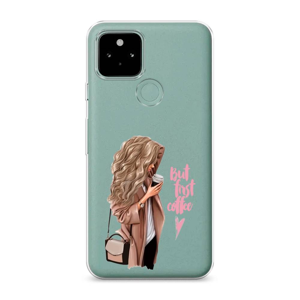 

Силиконовый чехол "Девушка с кофе" на Google Pixel 5A, Девушка с кофе