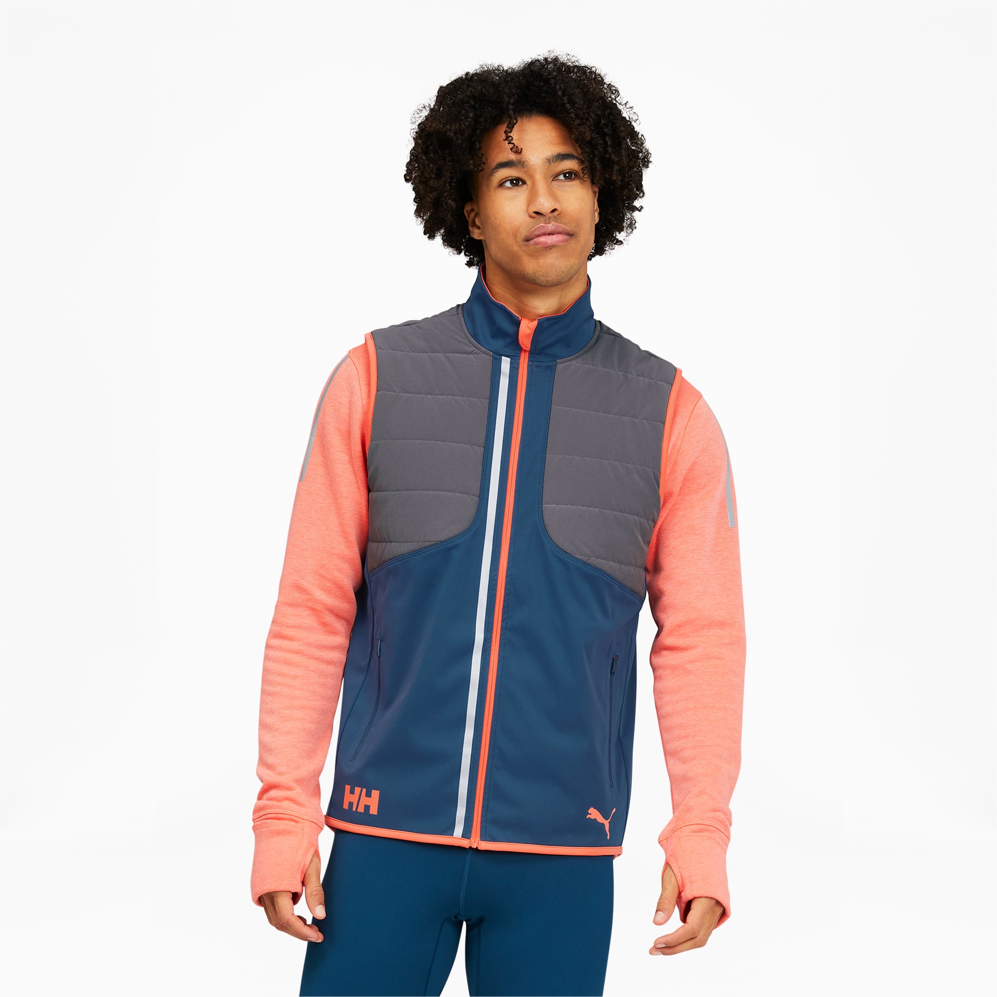 фото Утепленный жилет мужской puma x helly hansen run vest синий m