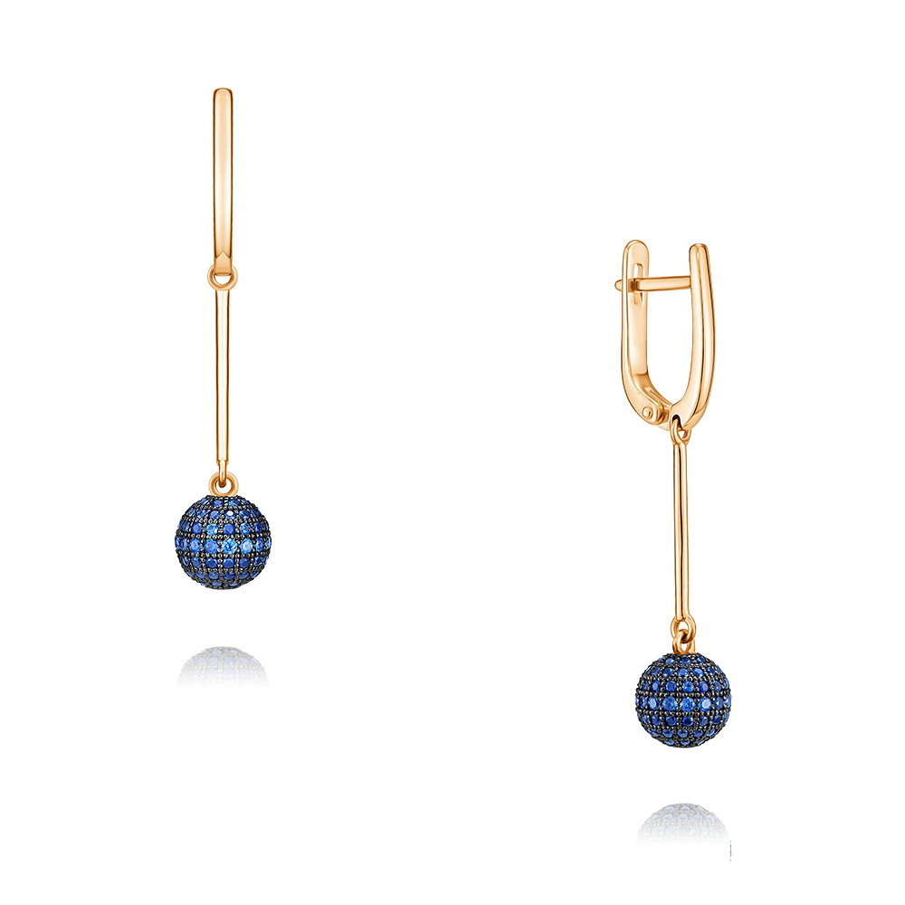

Серьги подвески из красного золота с сапфиром ADAMAS 24040457/02-А50Ч-542, 24040457/02-А50Ч-542