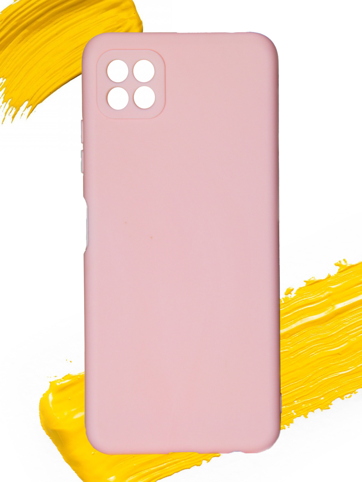

Чехол для Samsung Galaxy A22s с защитой камеры, матовый розовый, Silicone case