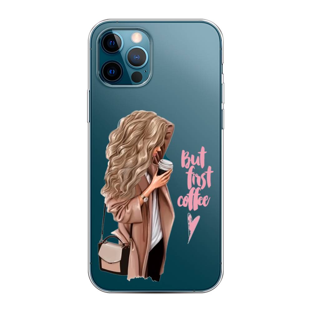 

Силиконовый чехол "Девушка с кофе" на Apple iPhone 12 Pro, Девушка с кофе