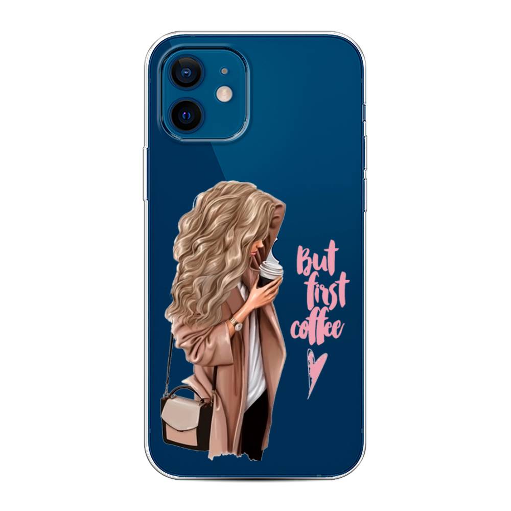 

Силиконовый чехол "Девушка с кофе" на Apple iPhone 12, Девушка с кофе