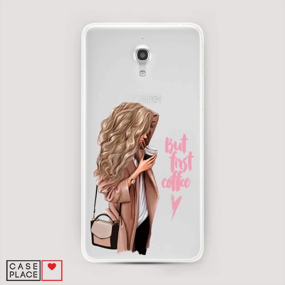 

Силиконовый чехол "Девушка с кофе" на Alcatel Pixi 4 (5) 5045D, Девушка с кофе