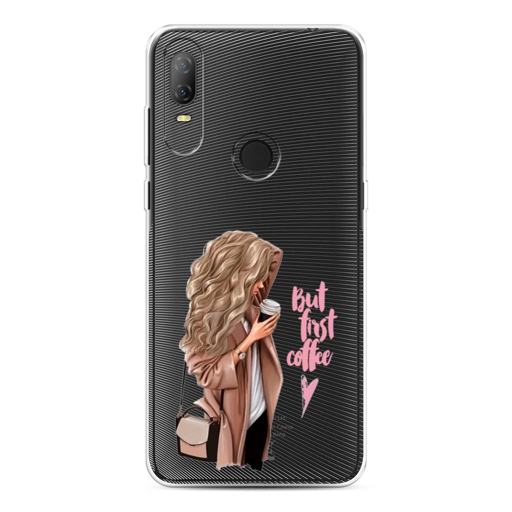 

Силиконовый чехол "Девушка с кофе" на Alcatel 1V (2020) 5007U, Девушка с кофе