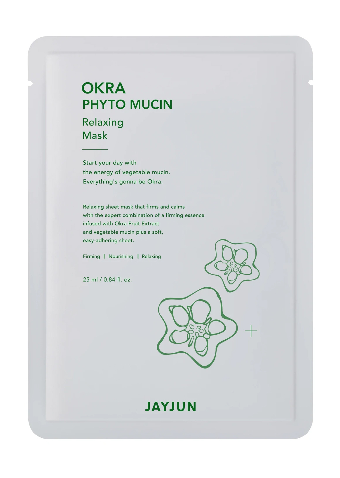 фото Тканевая маска для лица jayjun okra phyto mucin relaxing mask, 23 мл