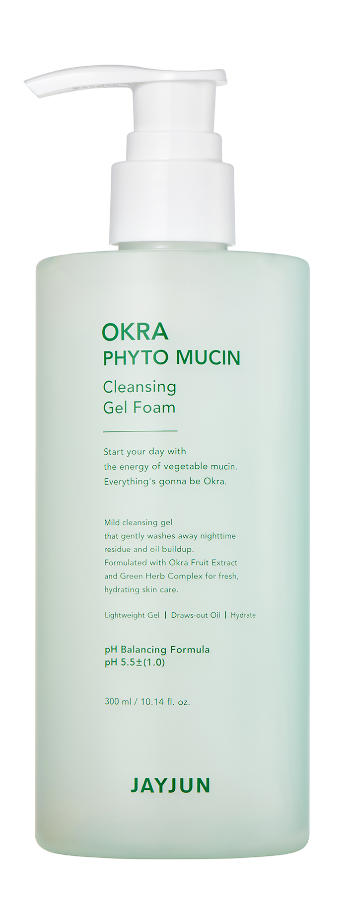 фото Гель-пенка для умывания jayjun okra phyto mucin cleansing gel foam, 300 мл