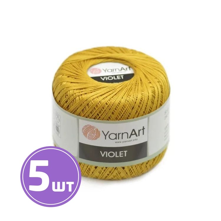 

Пряжа YarnArt Violet 4940 золотистый 5 шт по 50 г