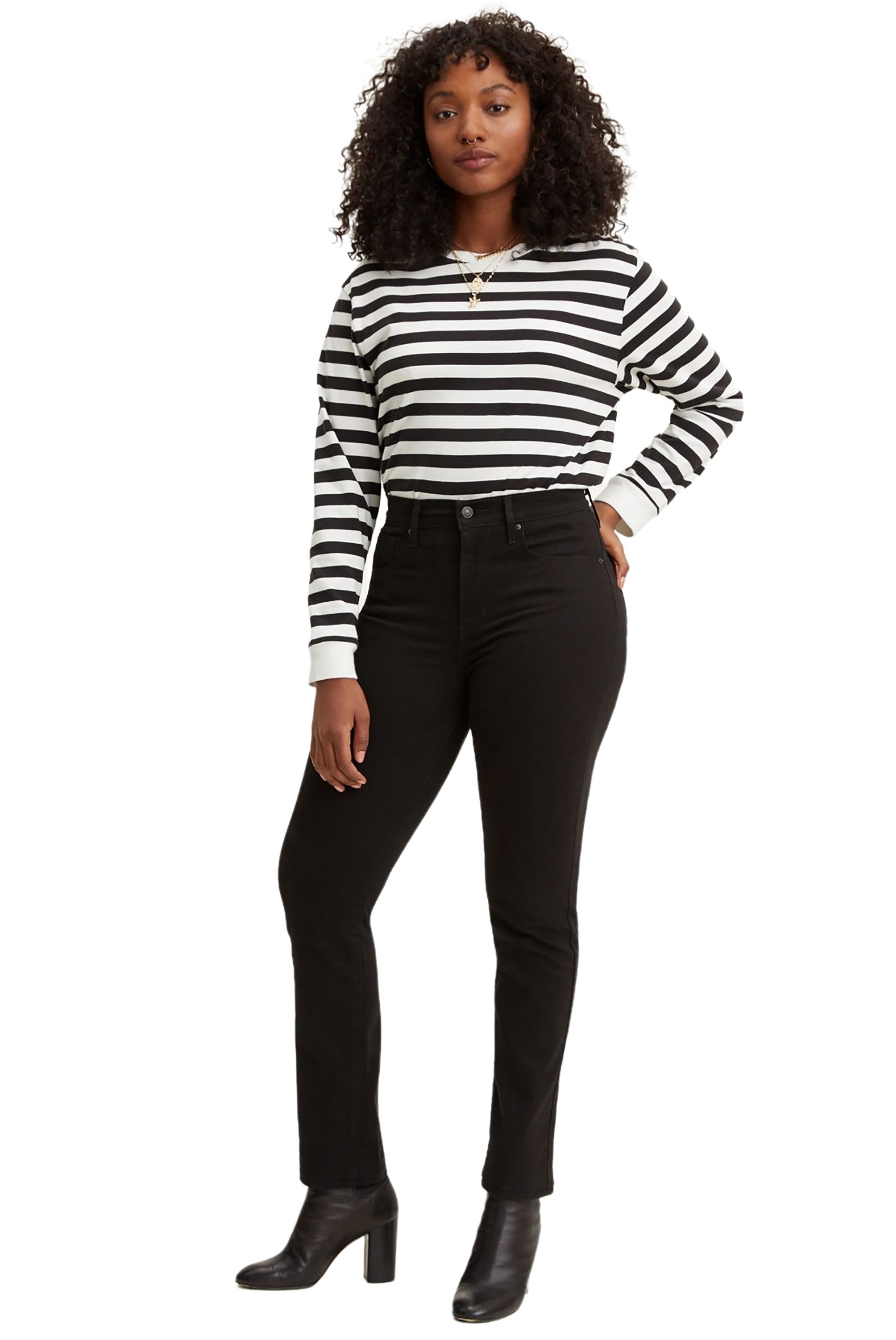 Джинсы женские Levi's 724 High Rise Straight Black Sheep Jeans черные 42