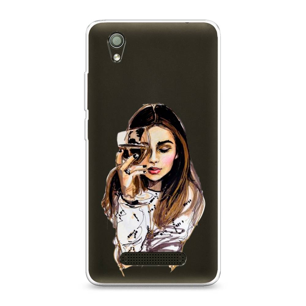 

Чехол Awog на ZTE Blade X3 / ЗТЕ Блэйд X3 "Девушка с бокалом", Разноцветный, 130650-7