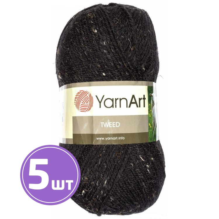 

Пряжа YarnArt Tweed 228 твид 5 шт по 100 г, Черный